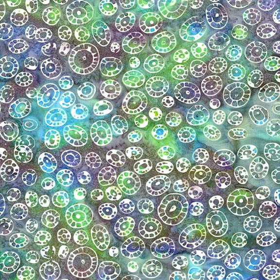 712505845 / Amoebic Shapes-Multi Green Purple Mardi Gras
