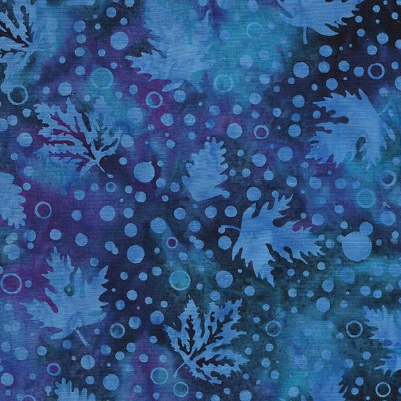 122419802 / Leaves and Dots-Multi Purple Teal Blue
