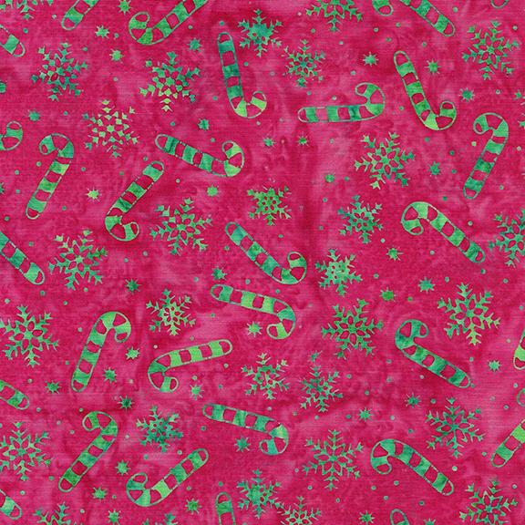 122405335 / Candy Cane Snowflakes-Red Coral