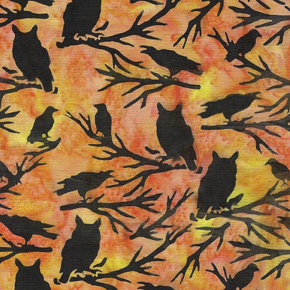 122469275 / Owl and Crow-Orange Pumpkin