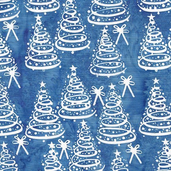 122412570 / Christmas Trees-Blue Cornflower