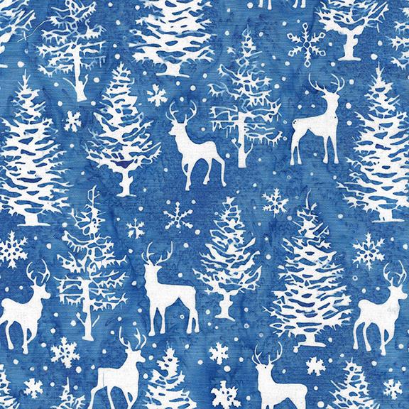 122407570 / Trees and Deer-Blue Cornflower