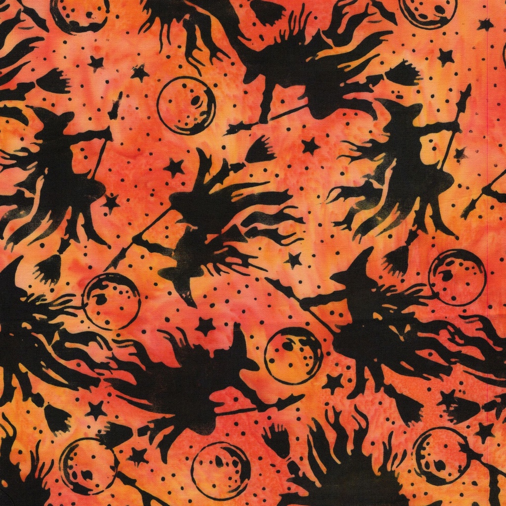 122549256 / Witches Moons Stars Orange Marmalade