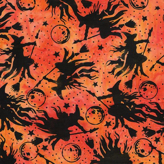 122549256 / Witches Moons Stars Orange Marmalade