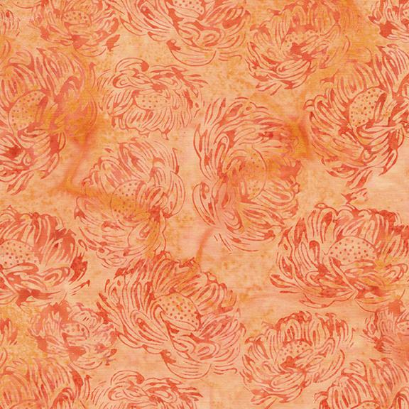 122525250 / Tossed Medium Flowers Orange Cantaloupe