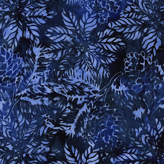 122501585 / Poinsettias and Pinecones Blue Navy