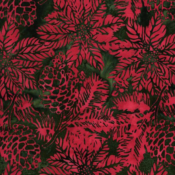 122501355 / Poinsettias and Pinecones Red Candy