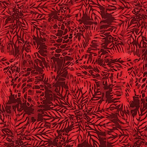 122501380 / Poinsettias and Pinecones Red Redwood