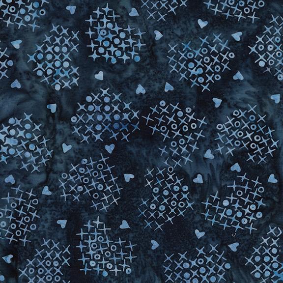 522503585 / Cross Stitch Hearts Blue Navy