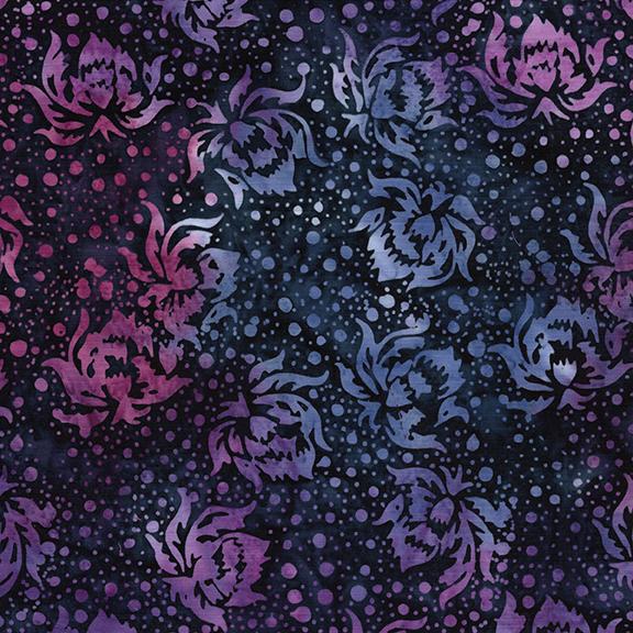 122529585 / Flowers and Dots Blue Navy