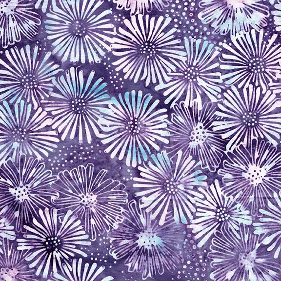 122531420 / Large Daisies and Dots Purple Urchin