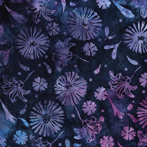 122532575 / Medium Daisies and Lillies Blue Marine