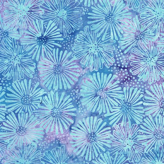 122531829 / Large Daisies and Dots Multi Blue Turquoise Purple
