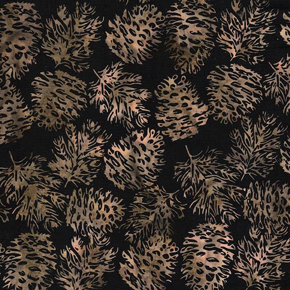 122540795 / Pinecones and Fir Sprigs Black