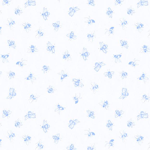 W105-007-055 / Bees-White/Blue