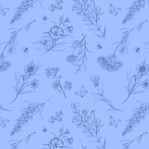 W105-005-505 / Wildflowers-Blue
