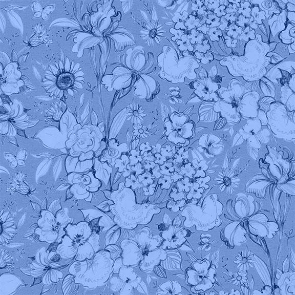 W105-003-555 / Packed Floral-Blue/Blue