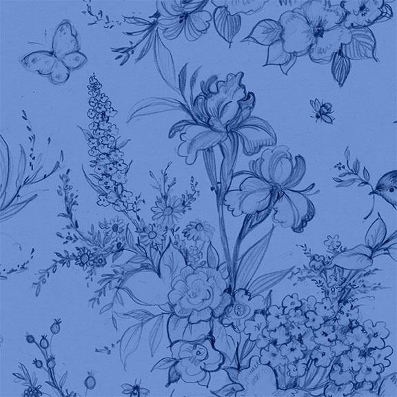 W105-002-555 / Large Toile-Blue/Dk Blue