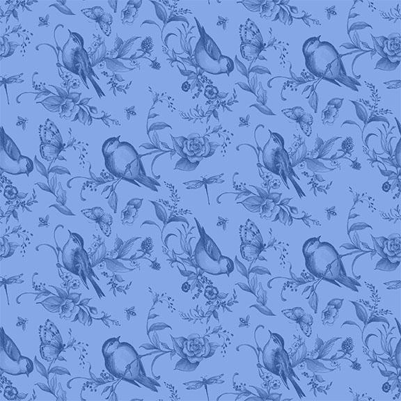 W105-004-555 / Birds & Bees-Blue/Dk Blue