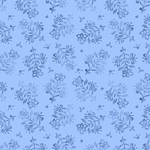 W105-008-555 / Floral Stamp-Lt Blue