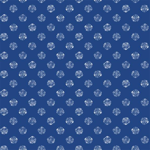W105-009-570 / Floral Dots-Dk Blue/White