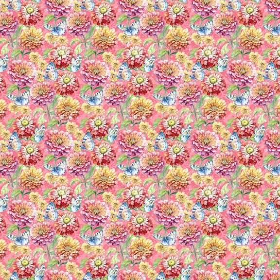 W130-009-135 / Flowers & Butterflies-Pink