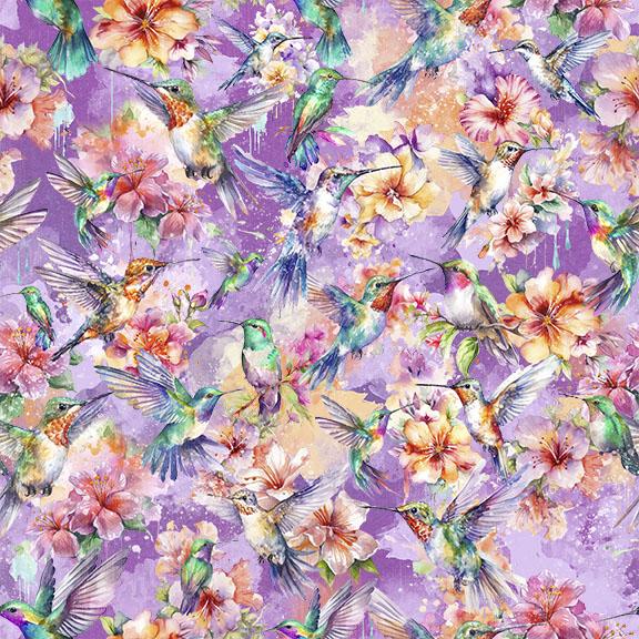 W130-006-459 / Happy Hummingbirds-Purple