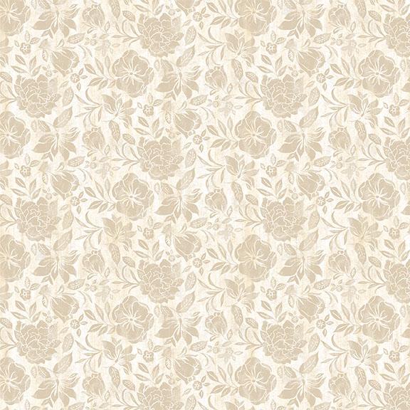 W105-026-003 / Tonal Floral-Cream/Tan