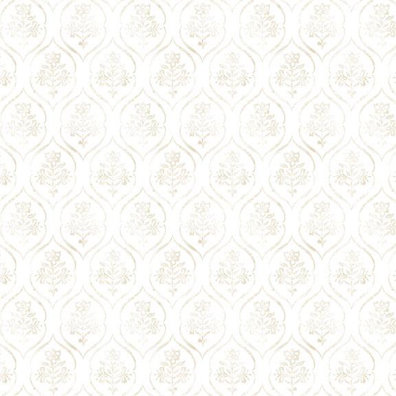 W105-017-000 / Floral Stamp-Cream