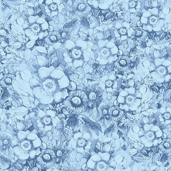 W105-015-555 / Packed Floral-Blue