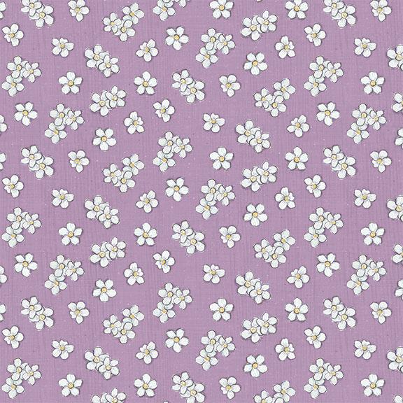 W115-007-102 / White Floral Toss-Purple