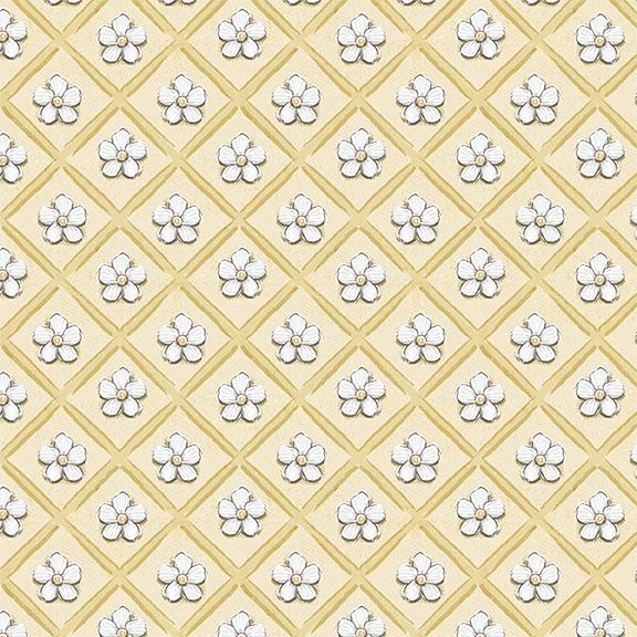 W115-011-220 / Floral Grid-Yellow