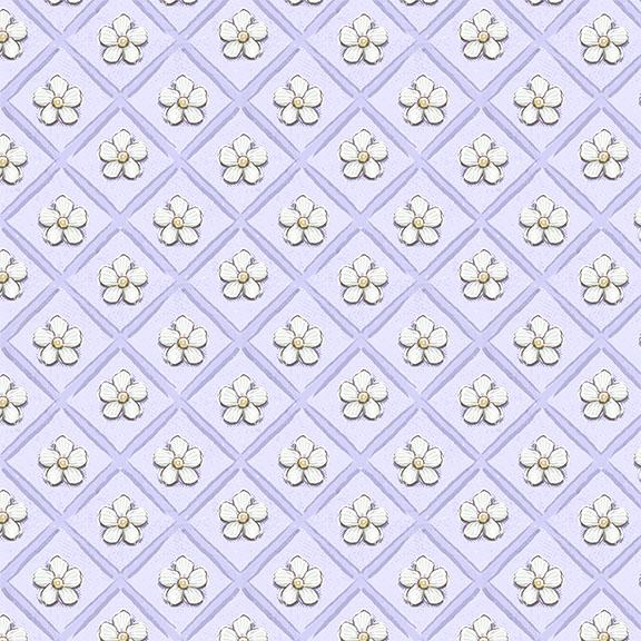 W115-011-440 / Floral Grid-Purple