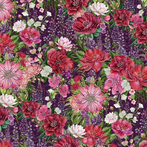 W100-004-414 / Packed Floral-Purple
