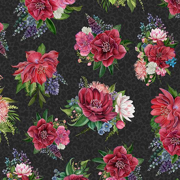 W100-005-716 / Floral Bouquets-Black