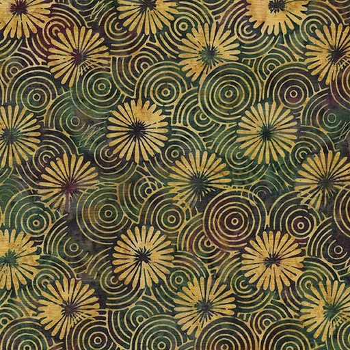 [122319852] Optic Flower-Multi Red Teal Gold