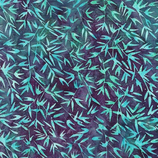 [122428802] Bamboo Leaves-Multi Purple Teal Blue