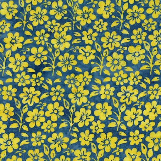 [122520560] Small Flowers and Leaves Blue French Blue