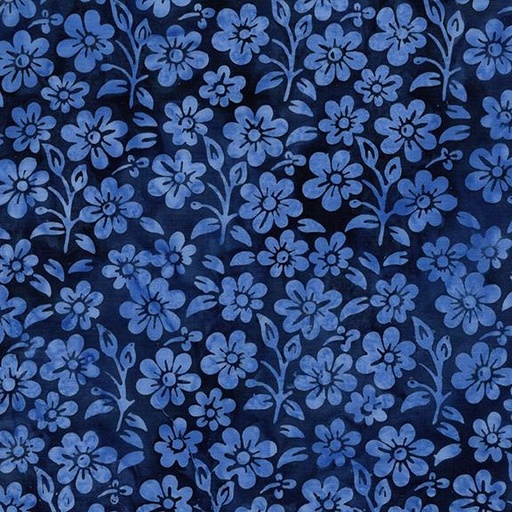 [122520580] Small Flowers and Leaves Blue Ocean