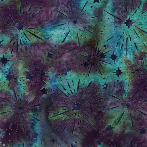 [122564879] Sunburst Stars Multi Teal Purple