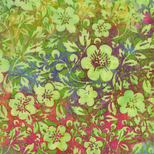 [122519804] Flowers and Leaves Multi Blue Yellow Red Green