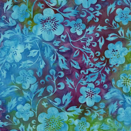 [122519850] Flowers and Leaves Multi Purple Green Flourite