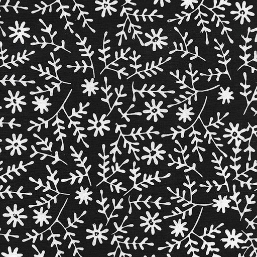 [112433795] Sprig With Small Daisy-Black