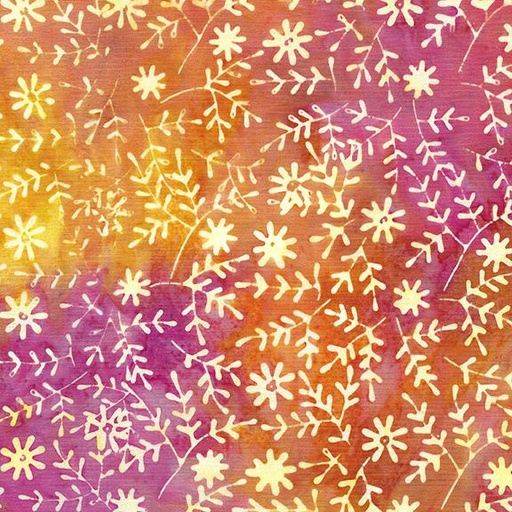 [112433810] Sprig With Small Daisy-Multi Pink Orange Sunset