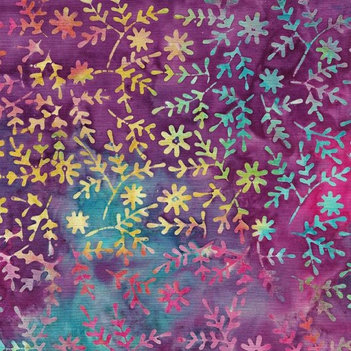 [112433877] Sprig With Small Daisy-Multi Turquoise Purple