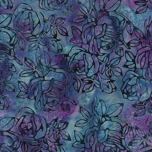 [112403875] Large Rose-Multi Purple Blue Grey Twilight