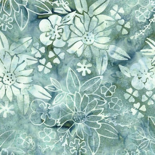 [912501855] Floral Spray-Multi Grey Teal Iceberg