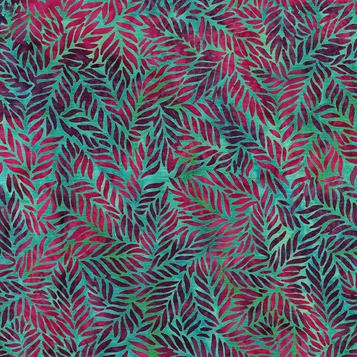 [112411905] 112411905 / Mini Tossed Leaves-Teal Aqua