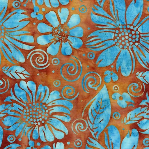 [712522074] 712522074 / Large Floral-Brown Cinnamon