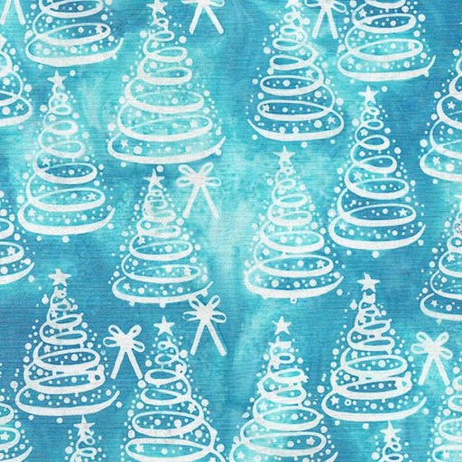 [122412940] 122412940 / Christmas Trees-Teal Surf
